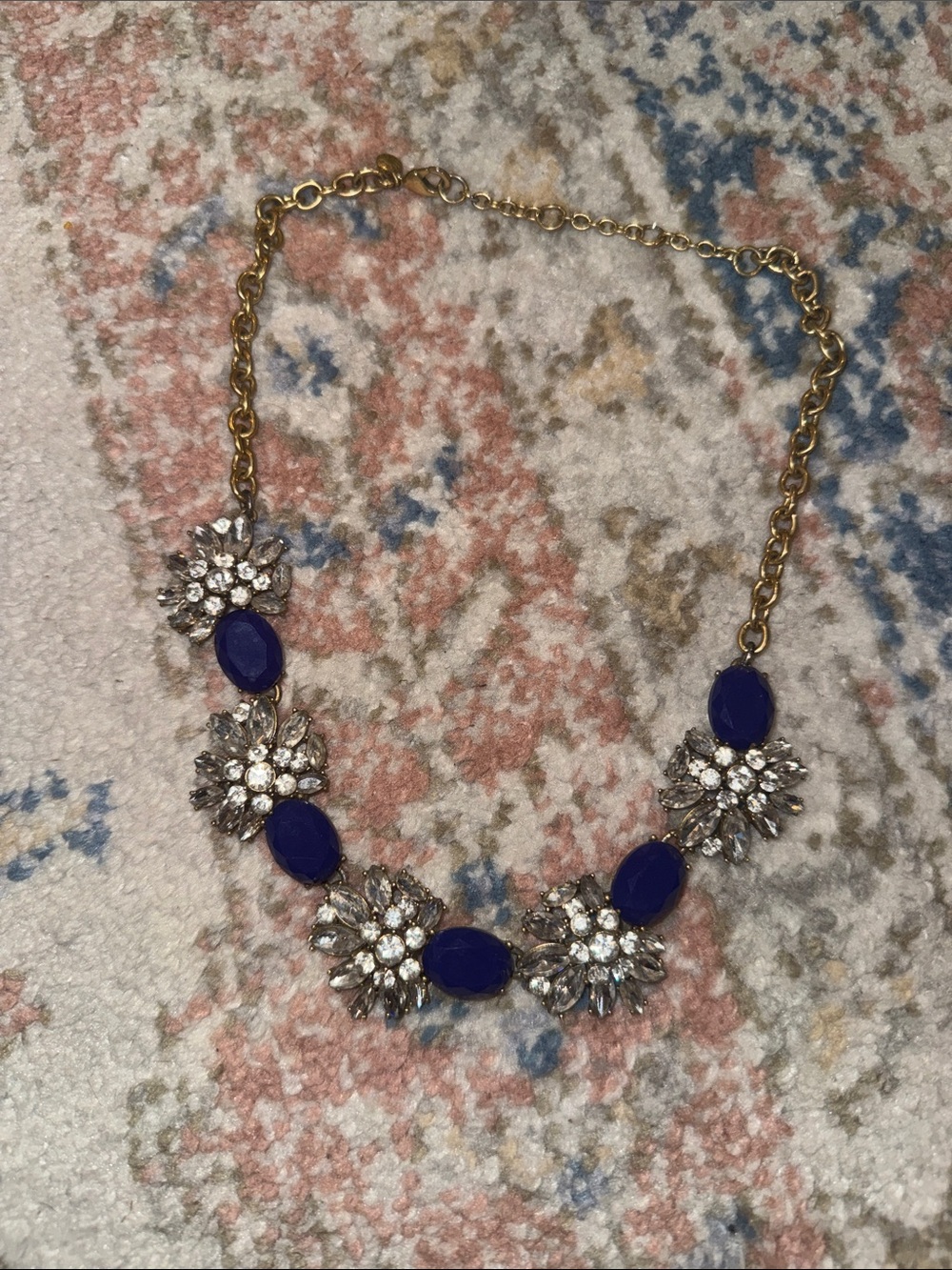 J.Crew Gold-Tone Crystal & Royal Blue Statement Necklace - Women Jewelry